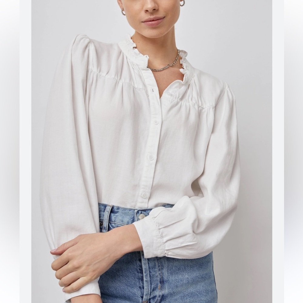 Rails Camille Button-Front Blouse In White New With Tags!
